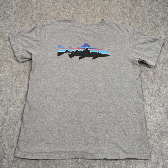 Patagonia Other - Patagonia Gray Fitz Roy Smallmouth Responsibili Short Sleeve T-Shirt Men Size‎ M